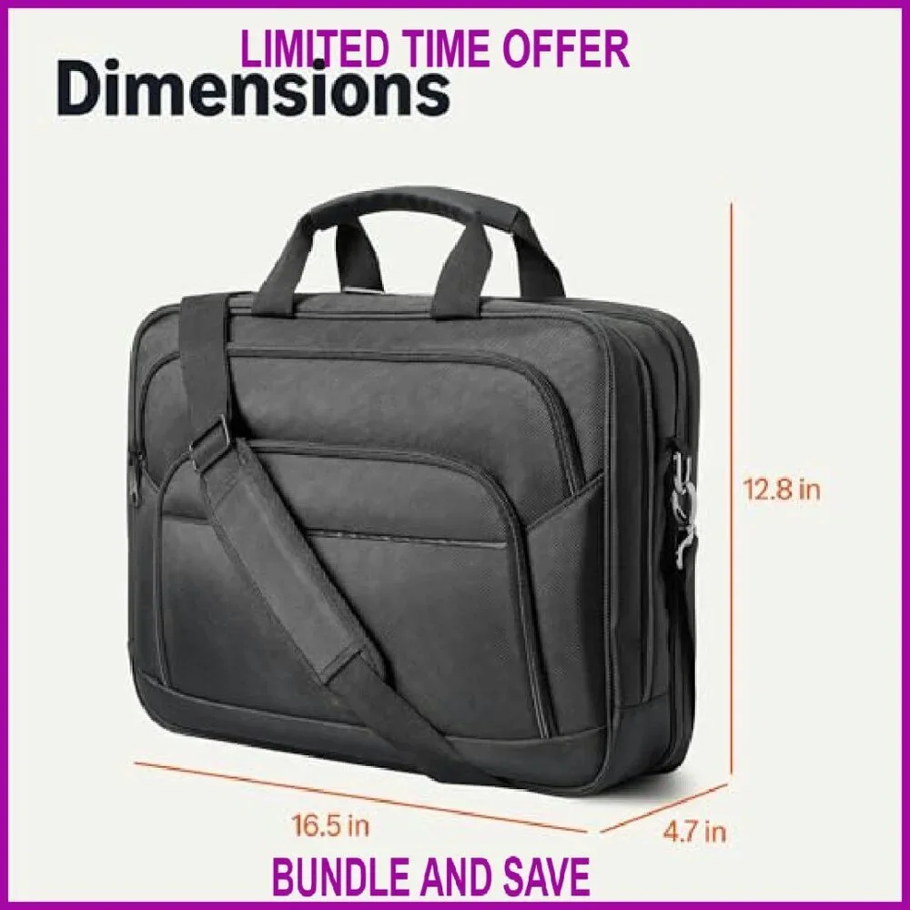 16.5 Inch Laptop Briefcase TSA Friendly Expandable Tech Bag